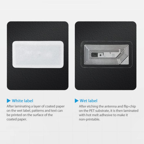 Étiquettes NFC autocollantes avec puce NTAG213, étiquettes RFID UHF à incrustation humide, taille : 44 x 18 mm SR55021371-08